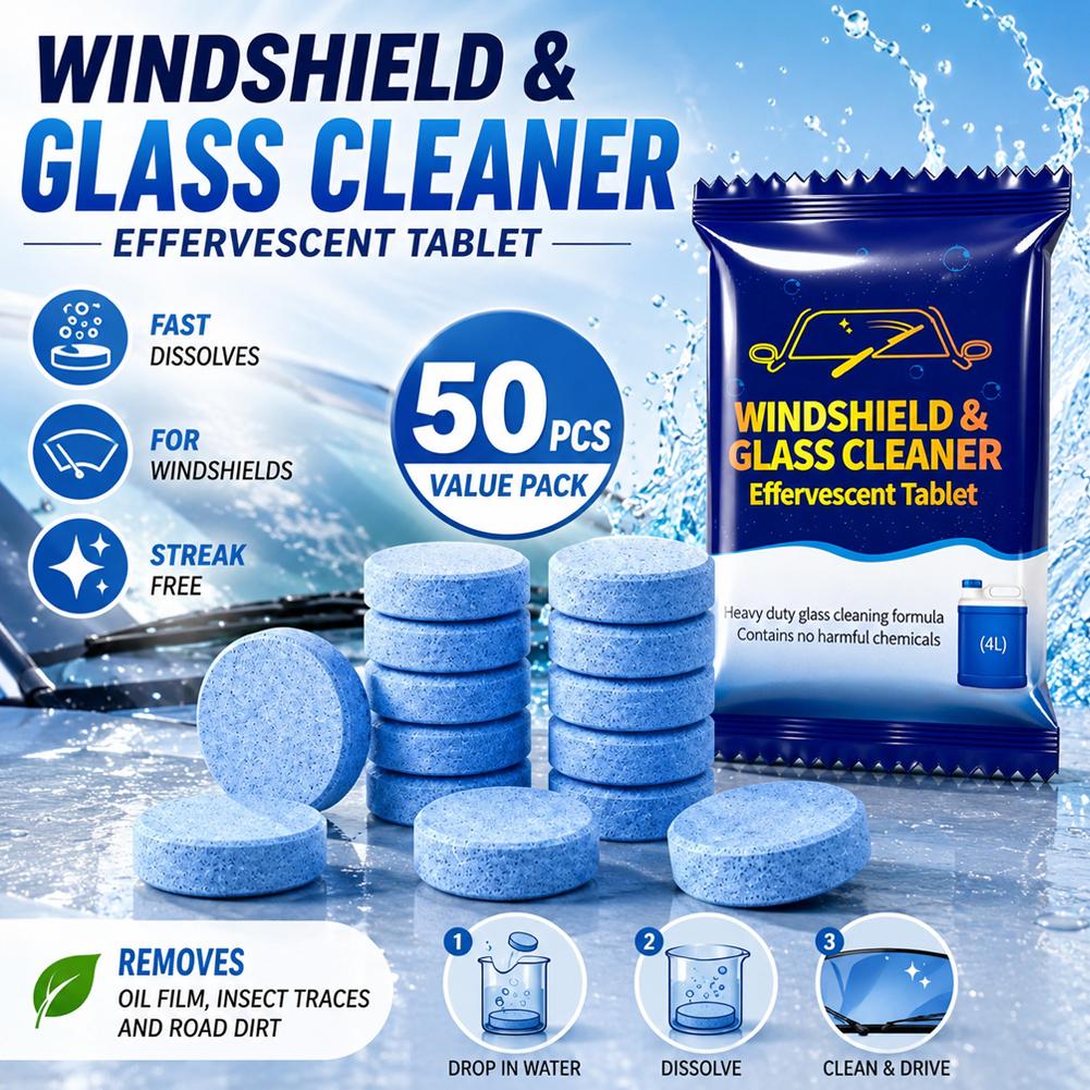 أقراص فوارة لتنظيف زجاج السيار - مراجعة Glass Cleaner Streak وسعره